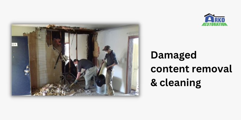 Damaged content removal & cleaning after fire damage